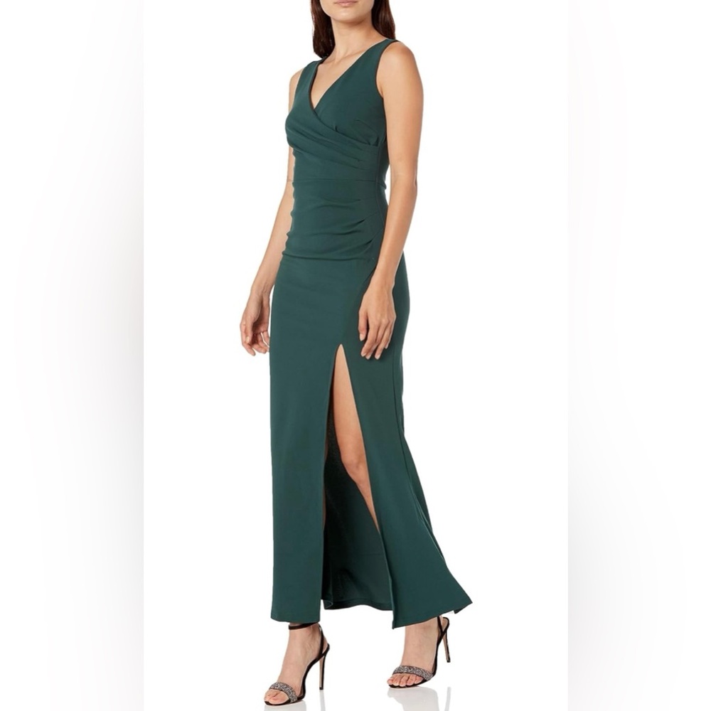 WOOSEA Women Sleeveless V Neck Split Evening Cocktail Long Dress